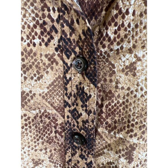 Lane Bryant Womens Size 26 / 28 Tunic Top 3/4 Sleeve Brown Snakeskin Print Stret - Picture 10 of 11